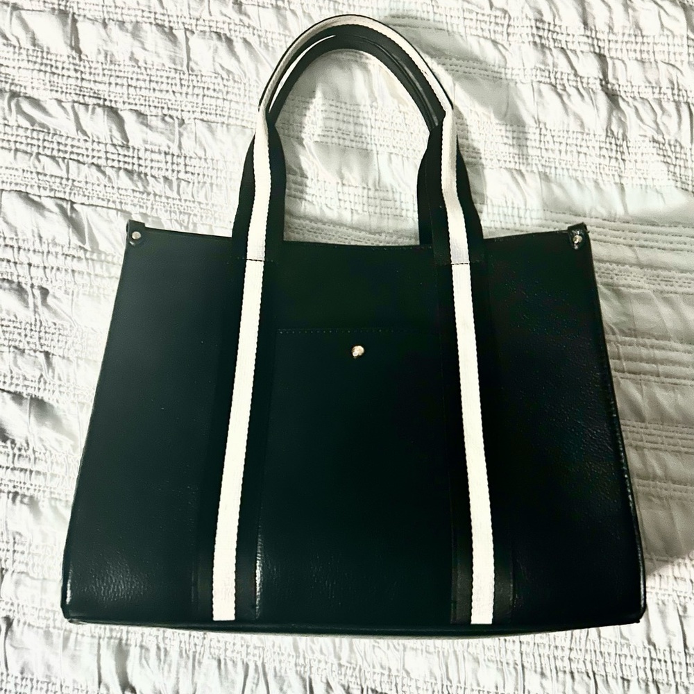 Elegant Black and White Leather Bag